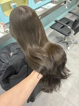 ノー バイ イオエ 西梅田(no. by ioe) ブリーチなしカラー/髪質改善/ミルクティーベージュ/小顔へア