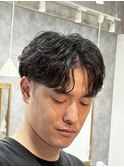 MEN’S HAIR/ブルーブラック/フェザーパーマ/津田沼