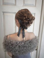 アロマ ヘアー ルーム 新宿3号店(AROMA hair room)&nbsp;リボンアレンジ/編み込みアップ/華やかまとめ髪/大人フェミニン
