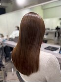ブリーチなし/髪質改善/縮毛矯正/グレーブラウン/前髪表参道
