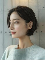 ルーファス メグロ(Ruufus Meguro)&nbsp;【40代50代60代】大人ショート／前髪なし／白髪ぼかし／耳かけ