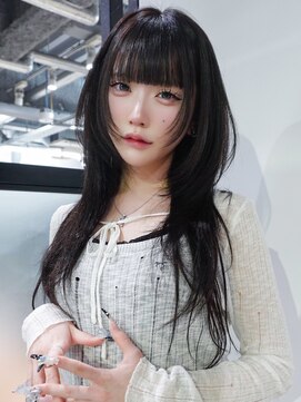 アルバム 新宿(ALBUM SHINJUKU) 前髪カット顔周りレイヤーウルフカットロング_F31744