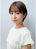 透明感ミルクティーブラウンショートボブ◎透明感カラー春カラー