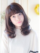 ラピッシュ Lapish桜田店&nbsp;〈ラピッシュ桜田〉フェミニンエアリーカール 暗めカラー