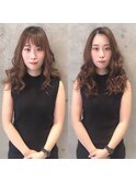 前髪エクステ20代30代大人女子　ココアブラウン　韓国人風透け感