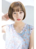 前髪パッツン 大人ボブ 暖色系カラー 【LINONA 大野　加奈】