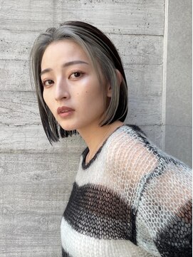 エリマ 調布(elima) フェイスフレーミングインナーカラー長めボブ前髪なし20代30代