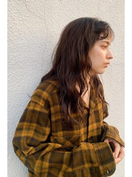 スリーマーク(THREE mark) ミディアム ラフ ウェーブ シースルー 笹田寛明 ブラウン 秋冬