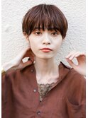 コンパクトマッシュ ピンクブラウン 丸み 大人かわいい