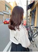 モカベージュ/セミロング/ゆるふわ