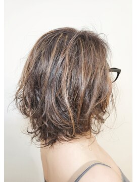 松本平太郎美容室 国立店 ミディアムレイヤー×パーマ×ハイライト/30代40代50代60代