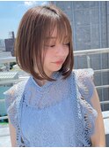ワンレンボブカット×レイヤー【新宿美容室/韓国ヘア】
