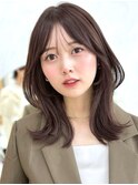 2wayバング 韓国前髪 シースルー ミディアム くびれヘア　顔周り