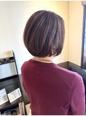 ひしがたボブ 白髪ボカシ モカブラウン
