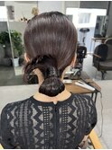 カチモリヘア/アップヘア/ローポニー/結婚式ヘアセット