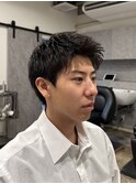 メンズショートアップバング<理容室><MEN'S/中野/バーバー>
