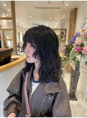 顔まわりウルフパーマ