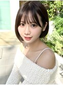 20代30代40代◎前髪パーマ韓国風巻きくすみベージュお団子ヘア