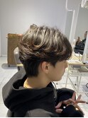韓国マッシュスペインカールスパイキーショートブルーブラック