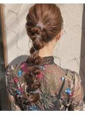 #皮ひもヘアアレンジ　#多毛ヘアアレンジ