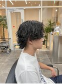 マッシュウルフ×波巻きパーマ
