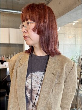 ハイジア(hygea) 30代40代オレンジベージュ顔周りカットミディアムボブ長めボブ