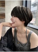 大人女子フレンチマッシュショートアッシュ暗髪丸顔K20260903