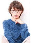 アシメショートエアリーショートグレージュナチュラルボブ