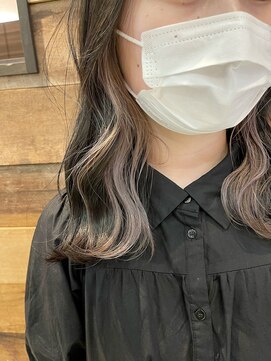 ラグーン(LAGOON) バイカラー/インナーカラー/プラチナグレージュ/波巻き