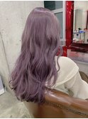 ピンクラベンダーベージュ レイヤーロング
