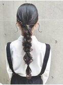 金箔 × 編みおろし // ロングヘアセット