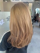 ジエクトカナウ 大阪梅田店(The Ect canow) ハイトーン前髪ミルクティーベージュ×レイヤーロング