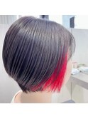 ショートカット、イヤリングカラー