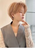 ハイトーンショート カラー ハンサムショート センターパート