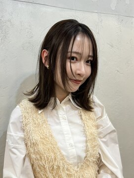 ファルベ(Farbe) くびれ アプリコットオレンジ 夏のヘアアレンジハイライトカラー