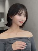 ミニウルフレイヤーカット顔周り前髪韓国ミディアムロング/池袋