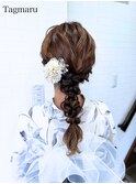 浴衣着付けヘアセット☆編み下ろし