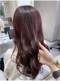 ワインレッド×ツヤ髪