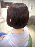 髪質改善/収まるボブ/広がりコントロール/カシスピンク