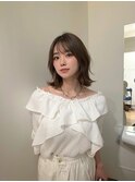 大人可愛い20代30代40代インナーカラー小顔ウルフレイヤーボブ
