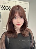 レイヤーカット顔まわり前髪セミロング20代30代40代