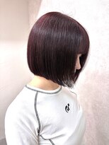 ヘルツ(Hz)&nbsp;切りっぱなしボブ/タッセルボブ/ピンクカラー/ボルドーカラー
