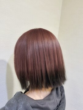 リアン 熊谷本店(Rien) ピンク×ダークブラウンのグラデーションボブ