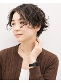 大人可愛いニュアンスショートパーマ