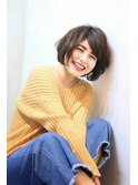 透け感カラーのショートボブ