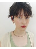 マニッシュ　ネイビーカラー　美髪　フレンチボブ　ショート