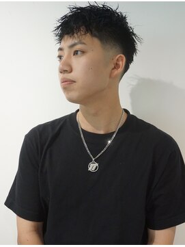 メリケンバーバーショップ コウベ(MERICAN BARBERSHOP KOBE) 七三オールバックツイストパーマかき上げヘアコンマヘア13