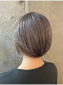 大人可愛い/20代30代40代/前下がりボブ/小顔/丸みショート