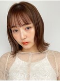 ぱつっとボブ×ベージュカラー