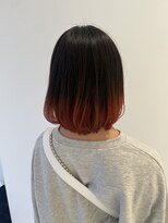 ハイブ 金沢(Hive)&nbsp;10代20代裾カラーボブスタイルブラッドオレンジ